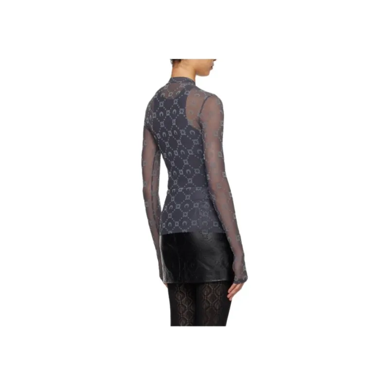 Marine Serre Second Skin Semi Sheer Top-4