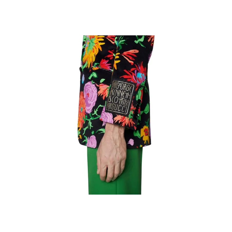 GUCCI X Ken Scott Floral Velvet Blazer-4