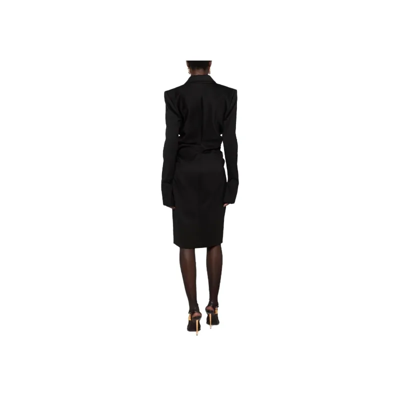 TOM FORD Long Sleeved Ruched Midi Dress-2