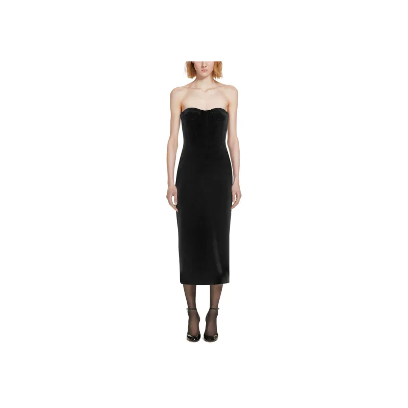 SportMax Strapless Velvet Dress-3