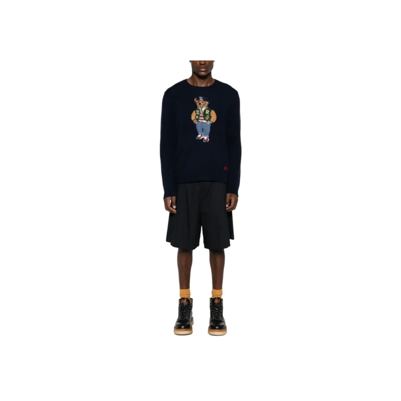 Polo Ralph Lauren Polo Bear Intarsia Knit Crewneck Jumper-1