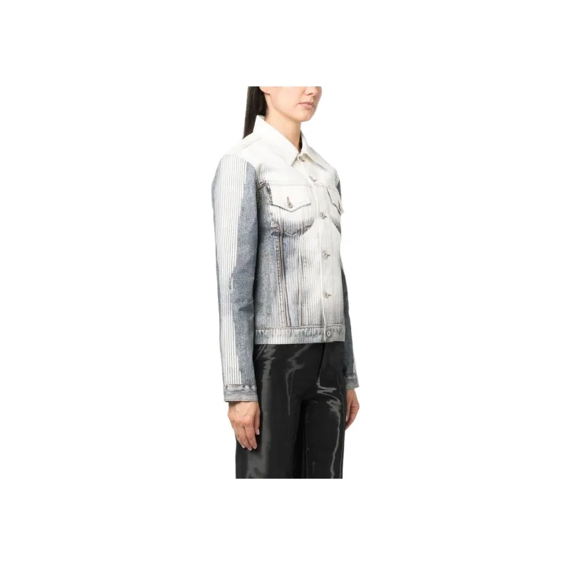 YProject x Jean Paul Gaultier Denim Jacket Women's Blue & White-3