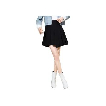 SMEN Pleated Skirt Women's Black
