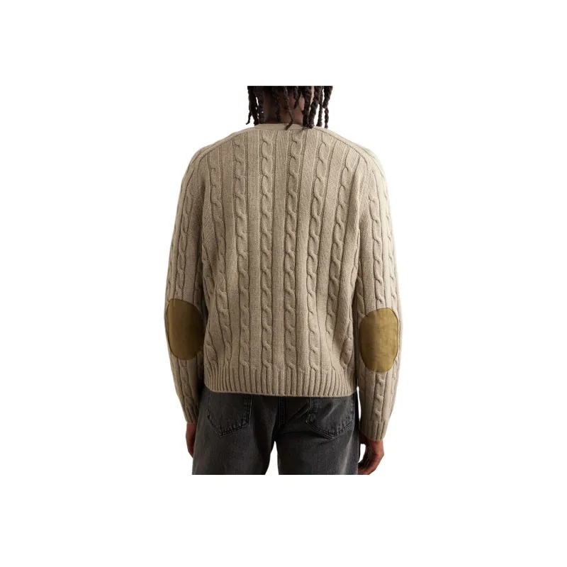 CELINE Cable knit Triomphe Cardigan In Cashmere-2