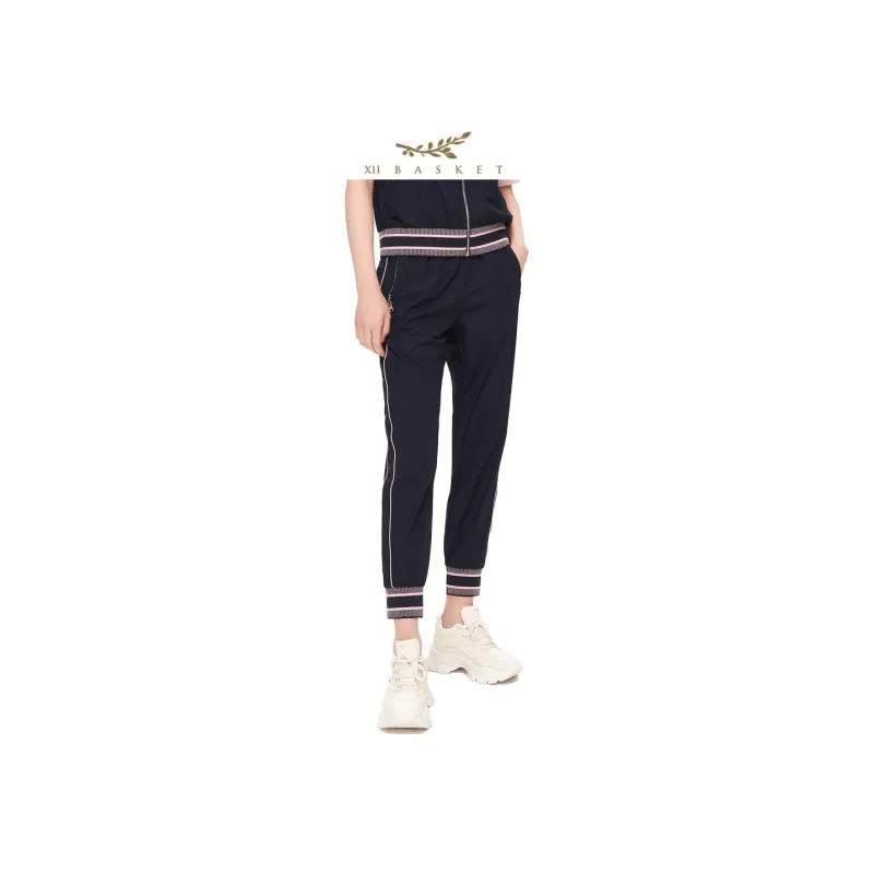 XII BASKET Casual Pants Women's Navy Blue-1