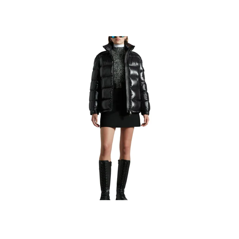 Moncler Women's Maire Short Down Jacket Glossy Black-1