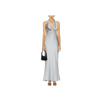 NORMA KAMALI Halterneck Crepe Maxi Dress