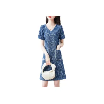 XWI Short Sleeved Dress Women's Denim Blue