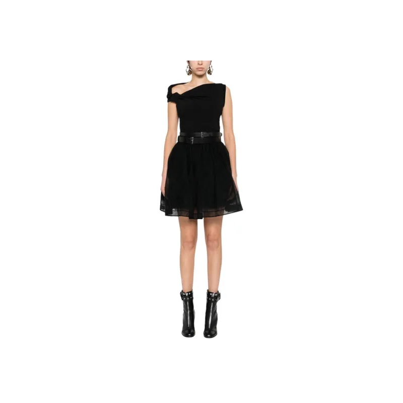 Alexander McQueen Knot-Detailed Asymmetric-Hem Top-2