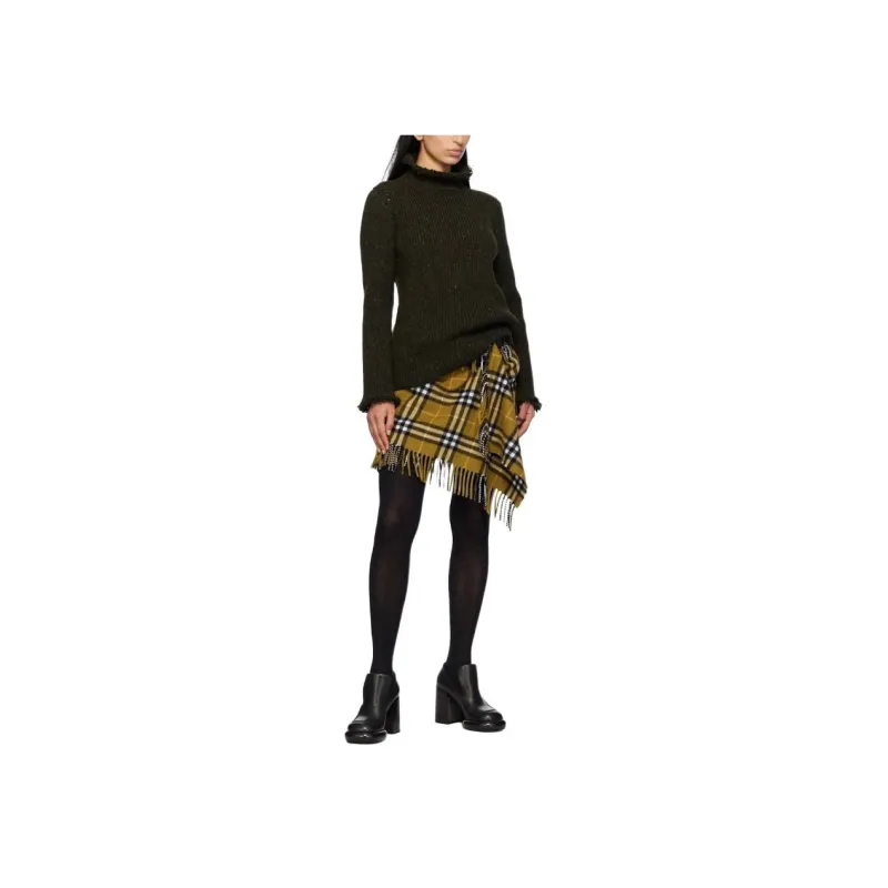 Burberry High Neck Fringed Edge Jumper-1