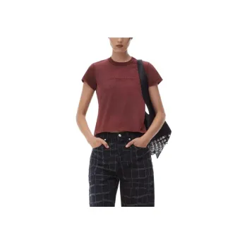 Alexander Wang T-Shirt Women's Acid Wash Bright Red