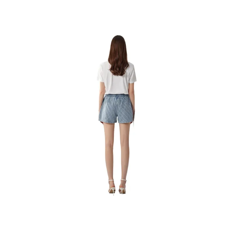 DEGAIA Denim Shorts Women's Light Denim Blue-2
