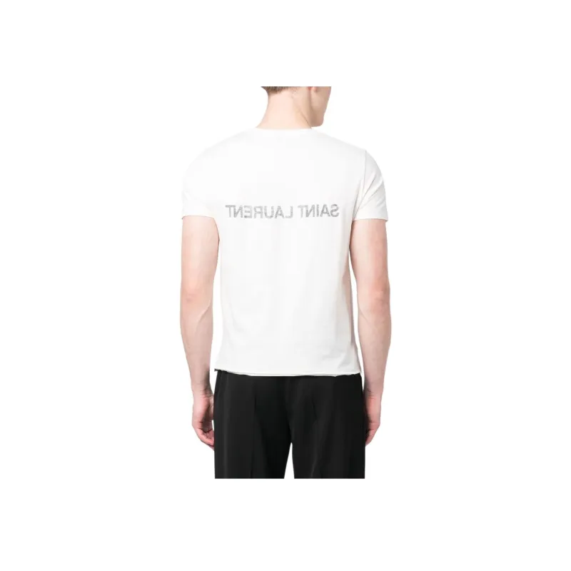 SAINT LAURENT Logo Printed Crewneck T Shirt-2