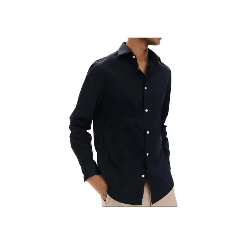 H&M Shirts Men Marine Blue-1
