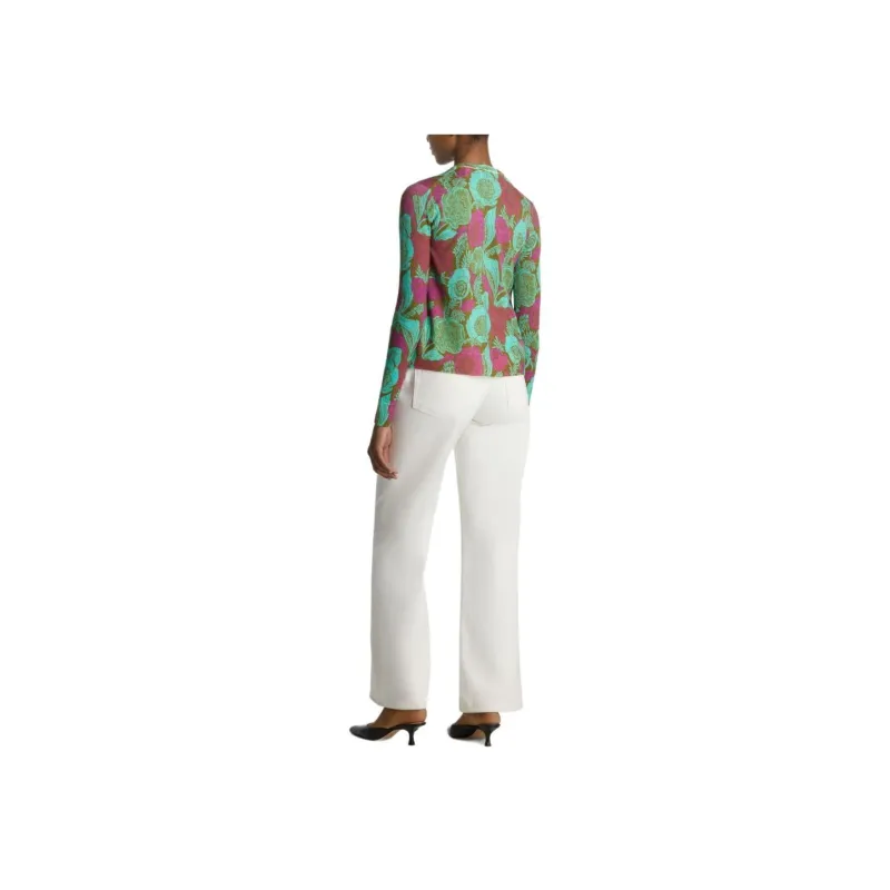 St. John Floral-print Organic Wool Cardigan-1