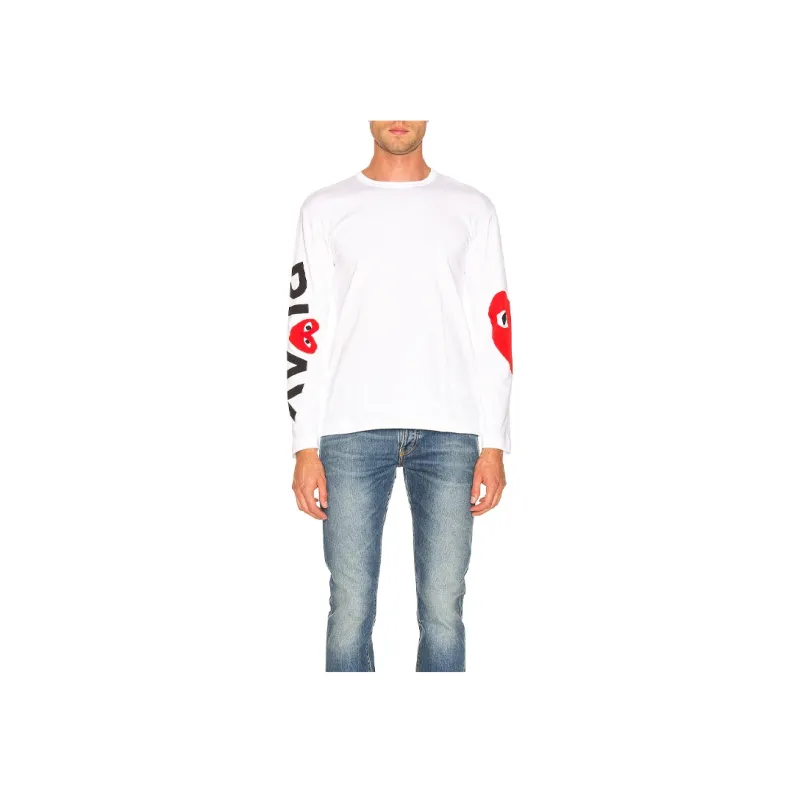 CDG Play Oversized Heart Long Sleeve T Shirt-3