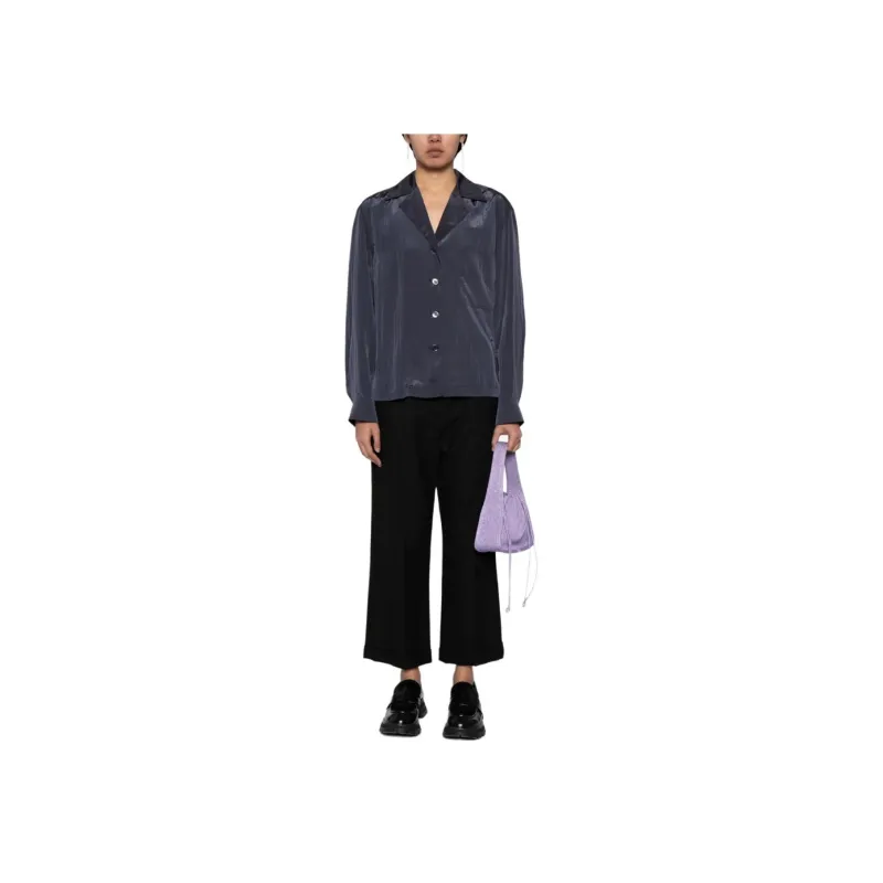 LOW CLASSIC Camp collar Crinkled Shirt-1