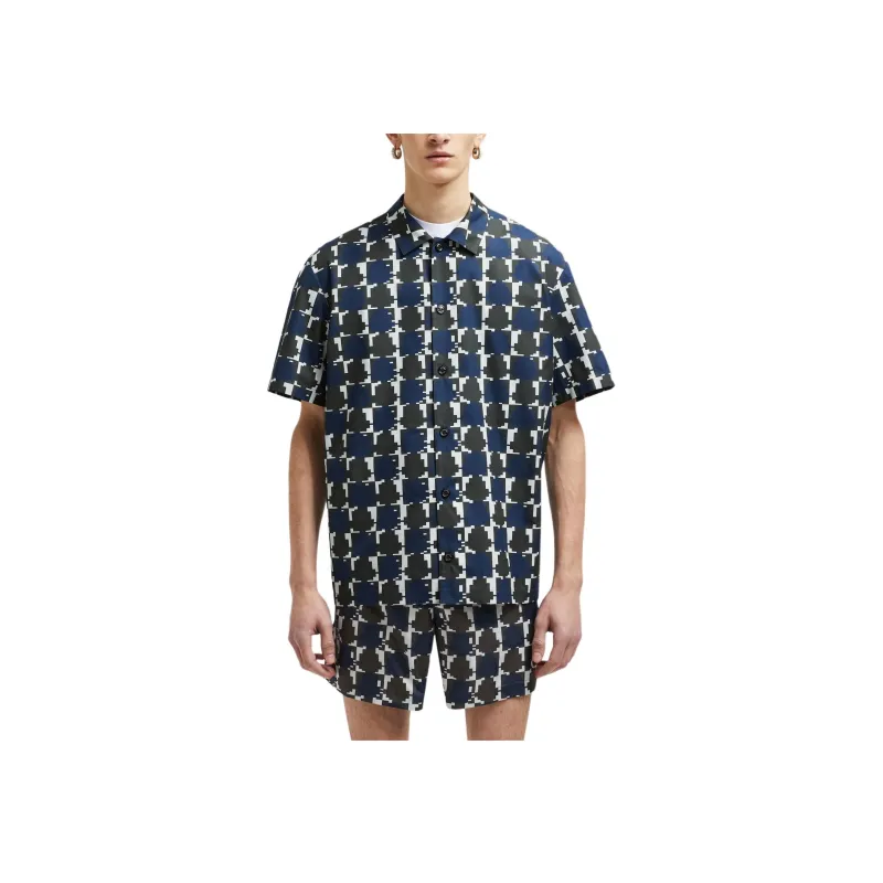 Moncler All Over Patterned Short Sleeved Shirt-1
