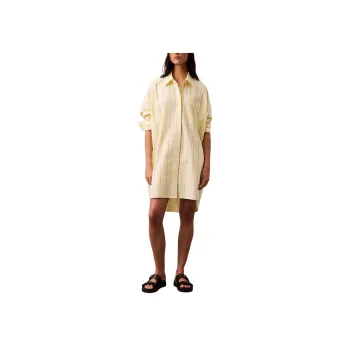 CALVIN KLEIN Long Sleeved Dress Europe Version Women's Yellow