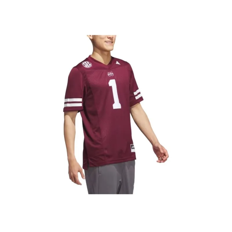Adidas Mississippi State Football Off Field Home Jersey-3