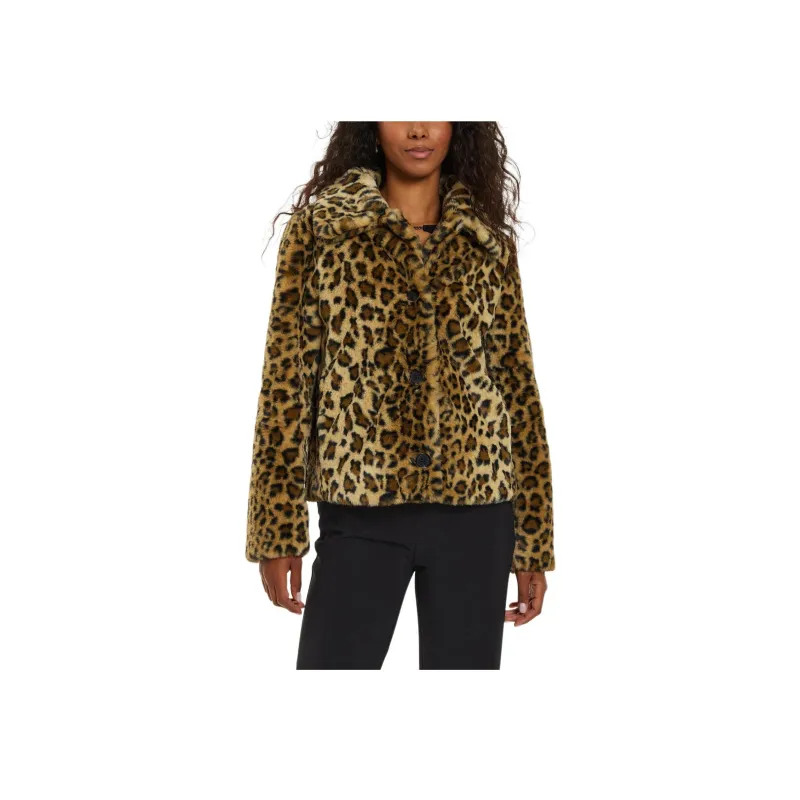 GUESS Velvet-feel Coat Women's Brown-0