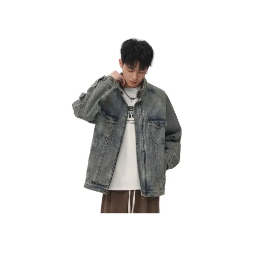 GWIT 무광 그레이 블루 데님 남성 데님 자켓