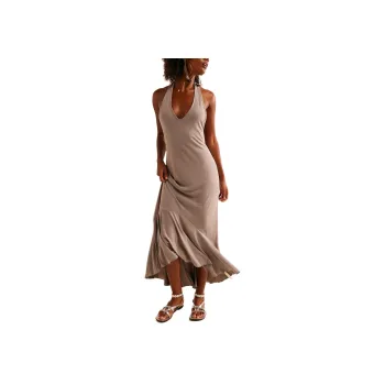 FREE PEOPLE Alix Midi Slip Dresses Women's Wood Stone Color