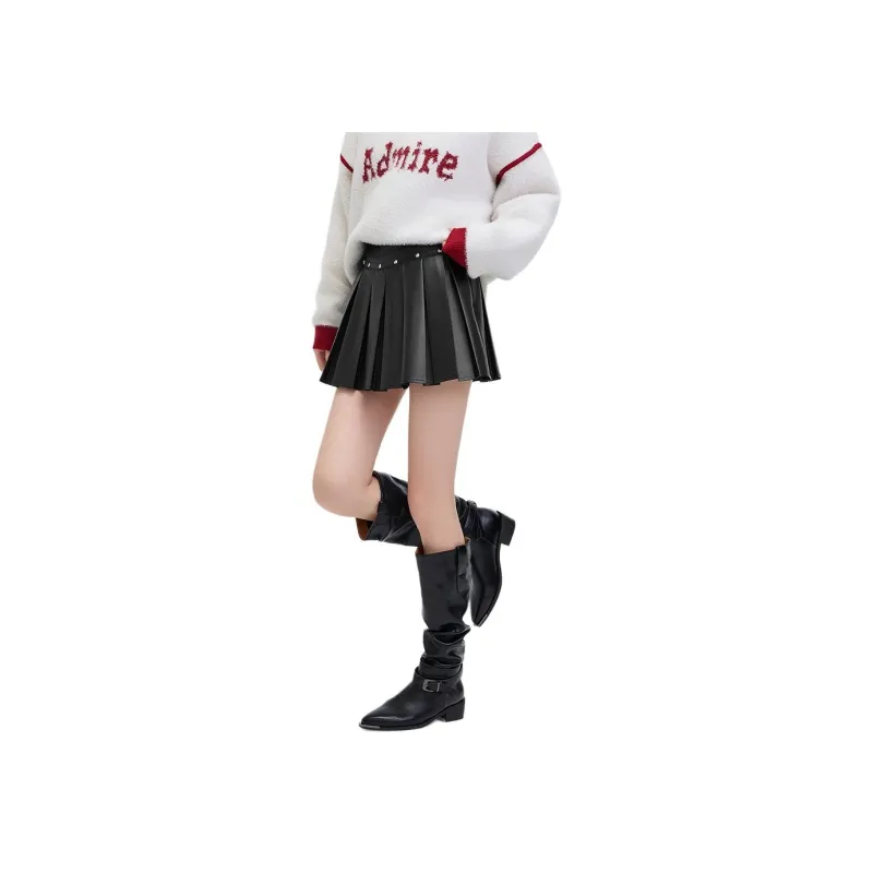 Three Blessings Casual Short Skirts Women's Black-4
