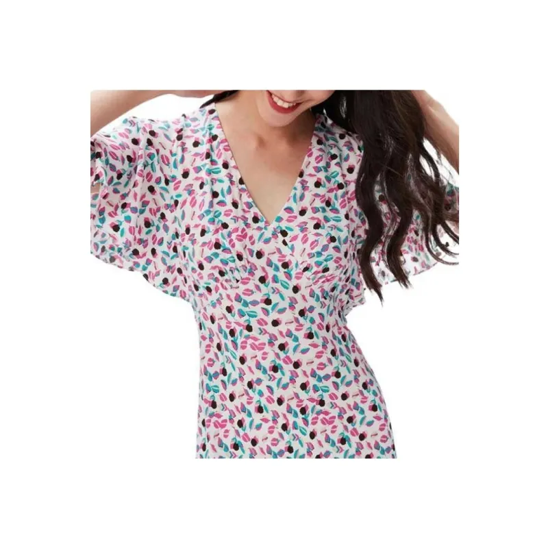 DVF Diane Von Furstenberg FW23 Short-Sleeved Dresses Women's Pink Blue-4