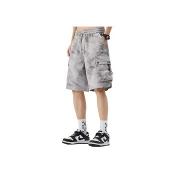 Menglaini Casual Shorts Unisex Beige Gray[Lightweight & Breathable]