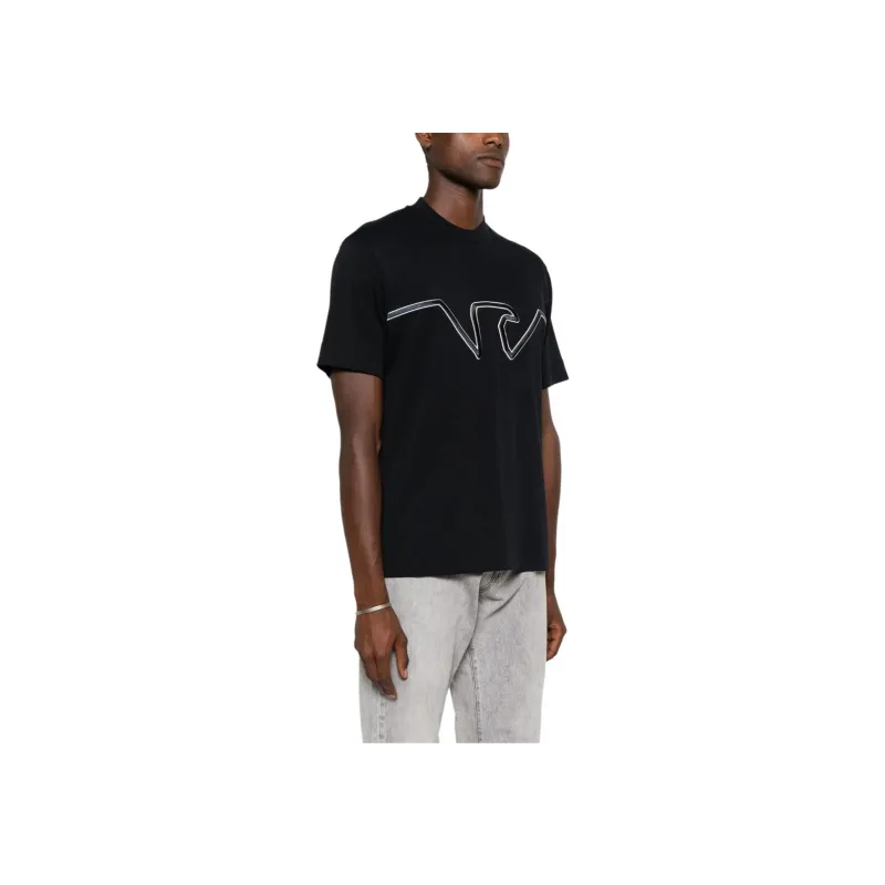 EMPORIO ARMANI Asv Heavyweight Jersey T-shirt With Raised Logo Embroidery-2