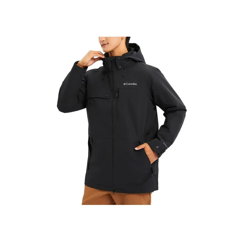 Columbia Transit Water-Resistant Windproof And Water-Repellent Windbreaker Jacket Men's Black-3