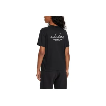 Adidas Women's Signature Graphic Print T Shirt Black