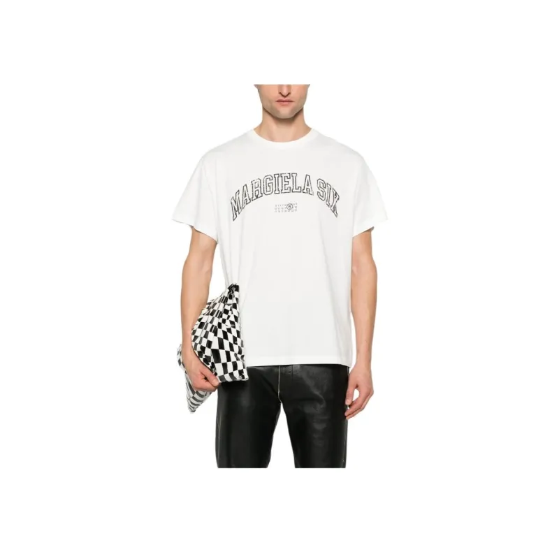 MM6 Maison Margiela Logo Printed Crewneck T Shirt-1