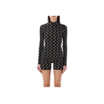 Marine Serre Crescent Printed High Neck Long Sleeved Top