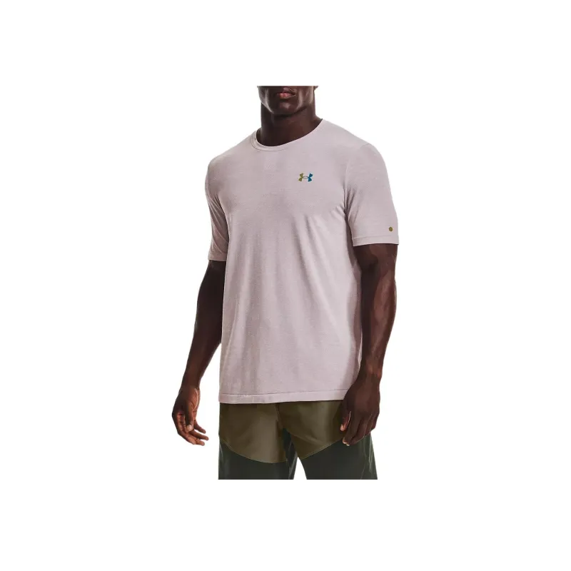 Under Armour RUSH Set in Sleeve T Shirt Men's Limestone White-4