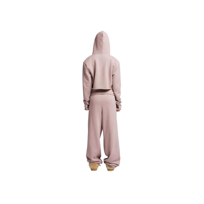 SKIMS SS25 FRENCH TERRY SHOULDER PAD CROPPED HOODIE Sweatshirt Women's FAWN/Deer-3
