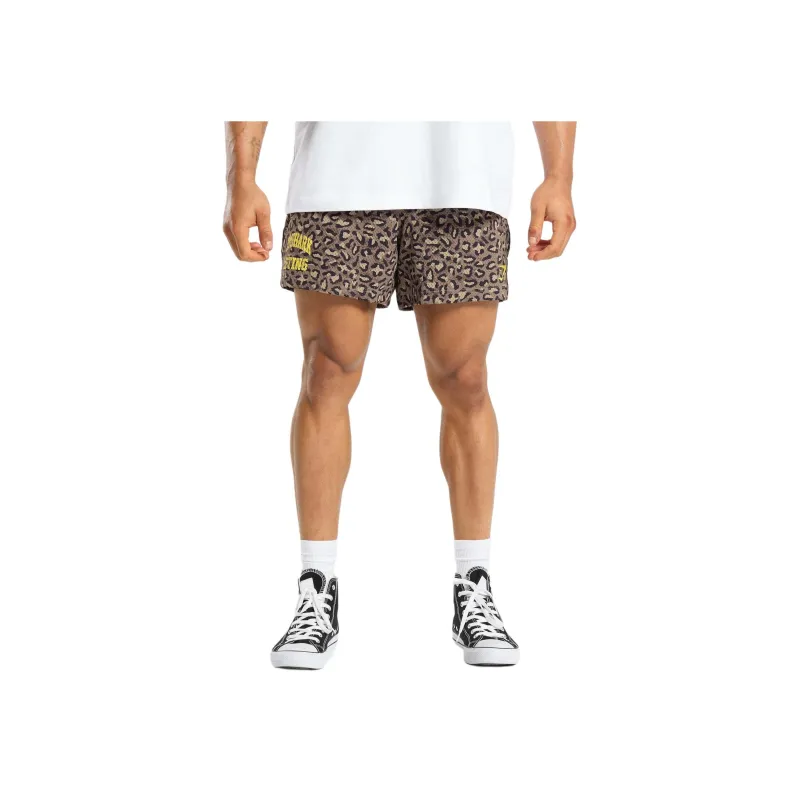 GYMSHARK PRINTED LIFTING MESH 5' SHORTS Casual Shorts Men's Cement Brown-0
