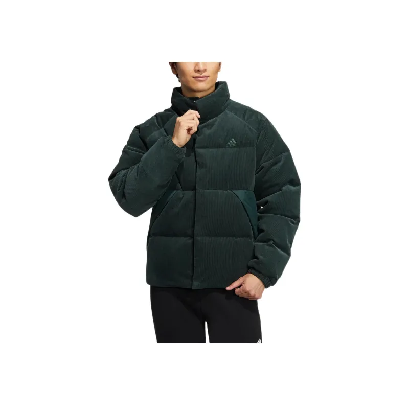 Adidas CORDUROY DOWN JACKET Down Jacket Standard Version Men's Green-1