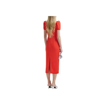 Self portrait Short Sleeved Dresses Women's Bright Orange