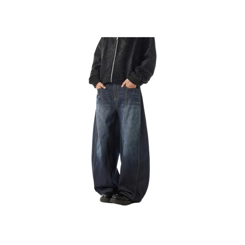 HEIYIXIANSHENG Jeans Men's Dark Blue-2