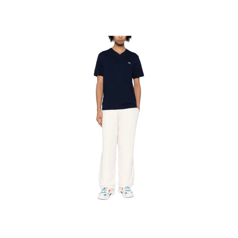 LACOSTE Logo-patch V-neck T-shirt-1
