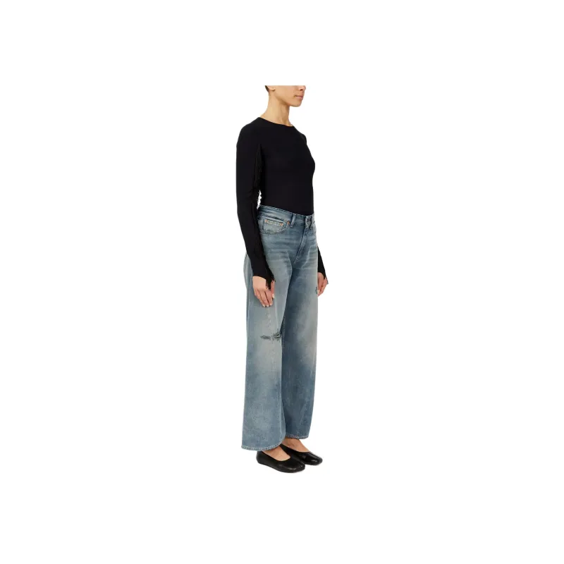 MM6 Maison Margiela Distressed Wide leg Jeans-1