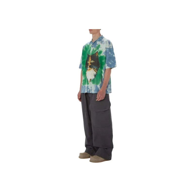 JW Anderson Tie Dye Cat Printed Polo Shirt-3