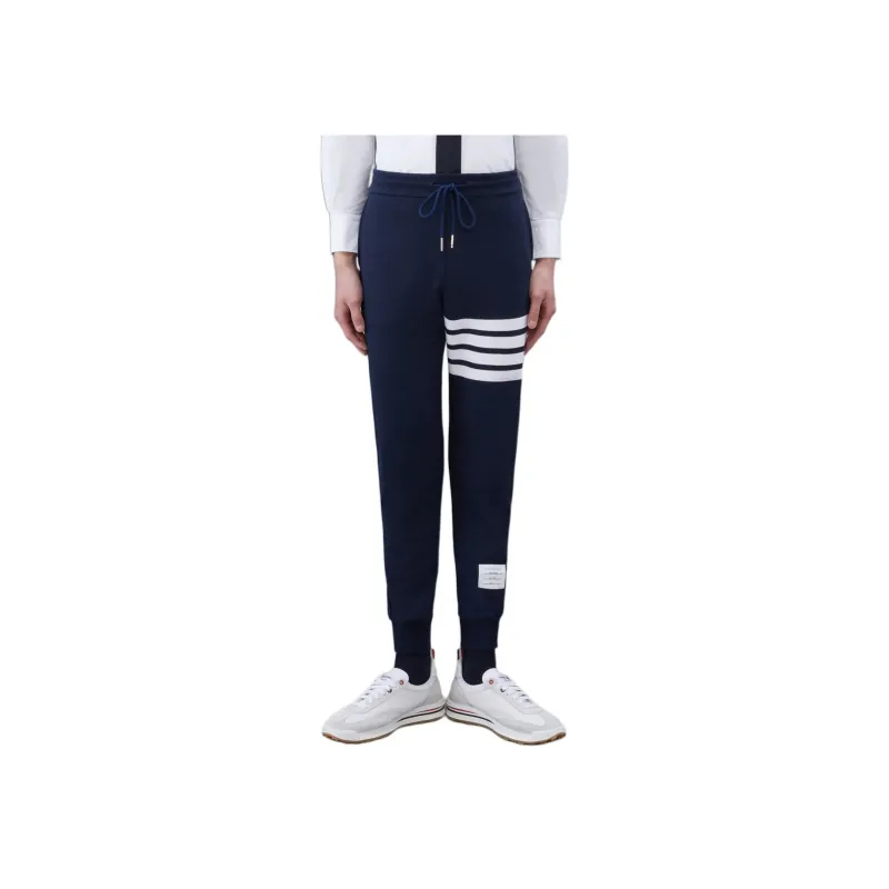 THOM BROWNE· Knitted Sweatpants Men's Blue-0