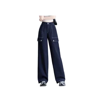 You Cow Me Pants Cargo Pants Women's Navy Blue