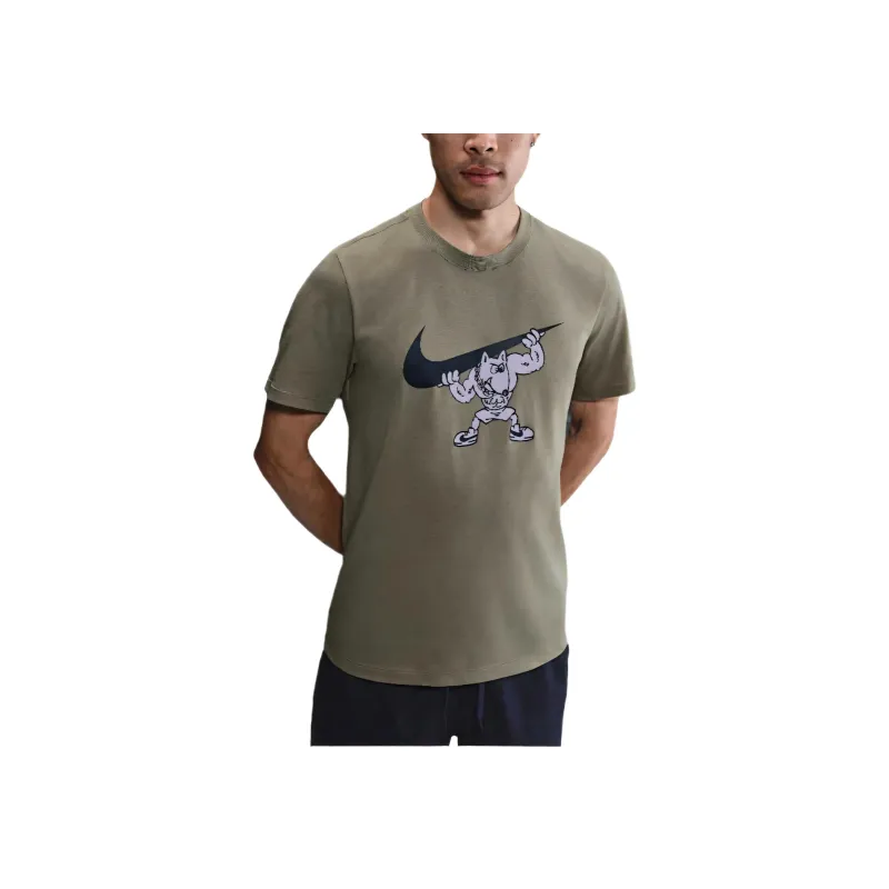 Nike T Shirts Men Army Green-0