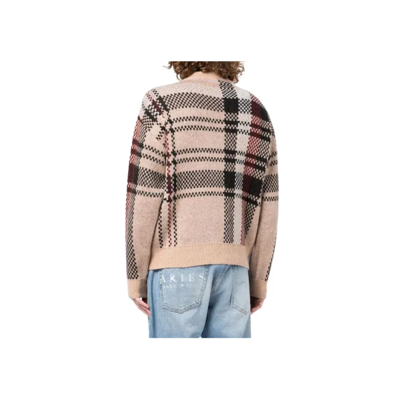 Aries Johnny Plaid Cardigan-1