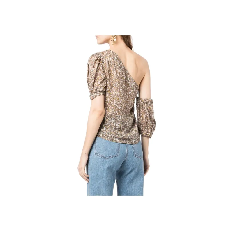 ISABEL MARANT ETOILE Asymmetric Floral print Blouse-4