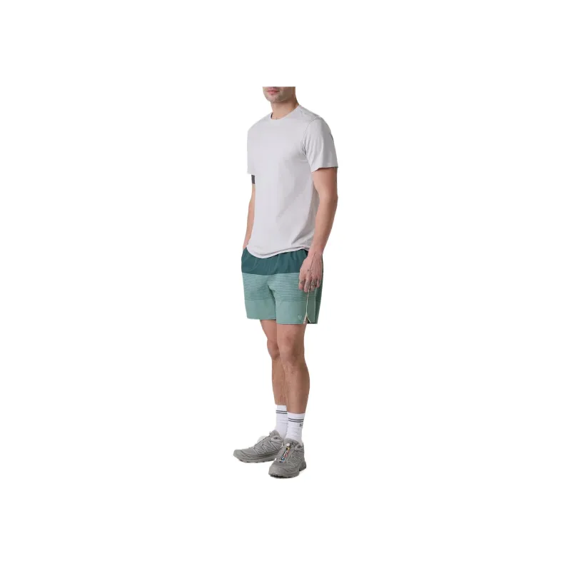 Vuori Trail Sports Shorts Men's Light Deep Sea Stripes/Salt Color-4